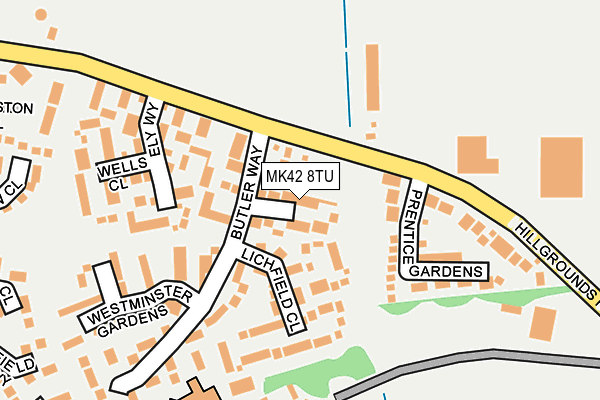MK42 8TU map - OS OpenMap – Local (Ordnance Survey)