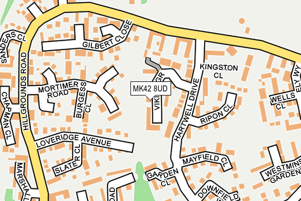 MK42 8UD map - OS OpenMap – Local (Ordnance Survey)