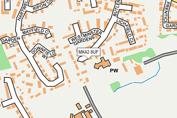 MK42 8UF map - OS OpenMap – Local (Ordnance Survey)