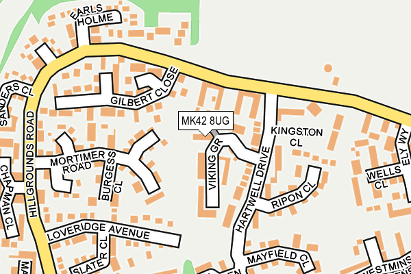 MK42 8UG map - OS OpenMap – Local (Ordnance Survey)
