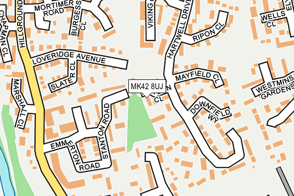 MK42 8UJ map - OS OpenMap – Local (Ordnance Survey)