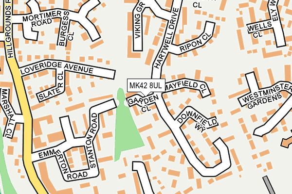 MK42 8UL map - OS OpenMap – Local (Ordnance Survey)