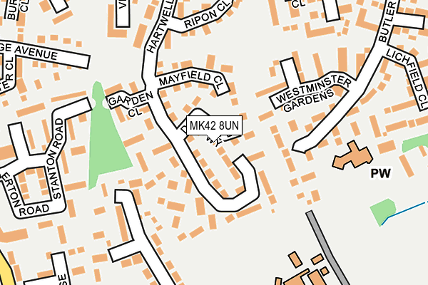 MK42 8UN map - OS OpenMap – Local (Ordnance Survey)