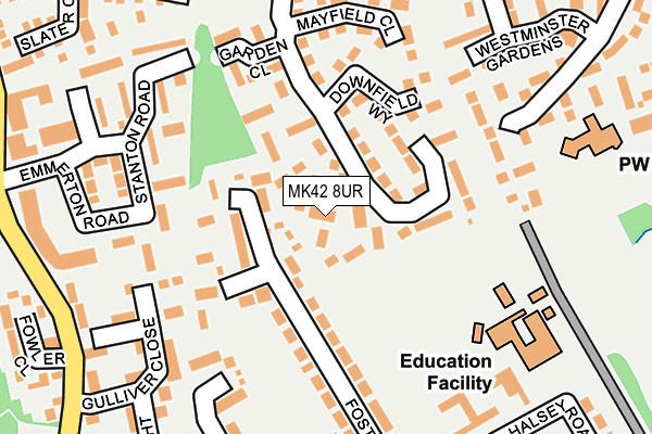 MK42 8UR map - OS OpenMap – Local (Ordnance Survey)