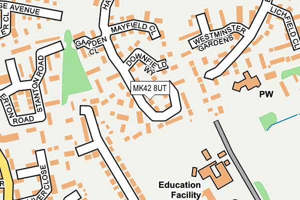 MK42 8UT map - OS OpenMap – Local (Ordnance Survey)