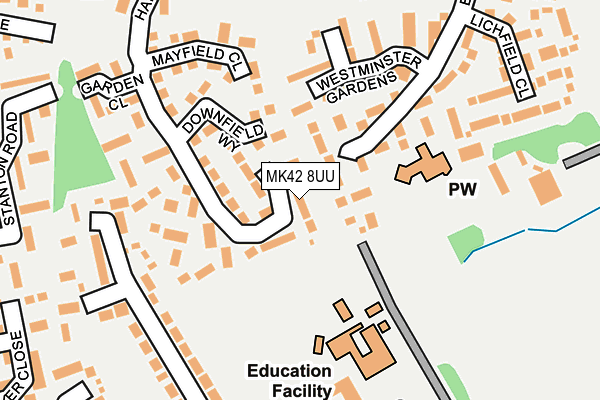 MK42 8UU map - OS OpenMap – Local (Ordnance Survey)