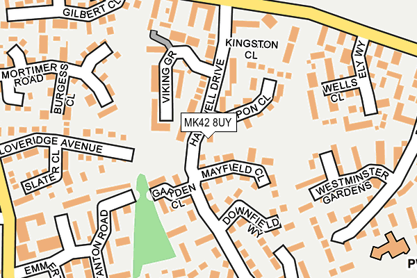 MK42 8UY map - OS OpenMap – Local (Ordnance Survey)