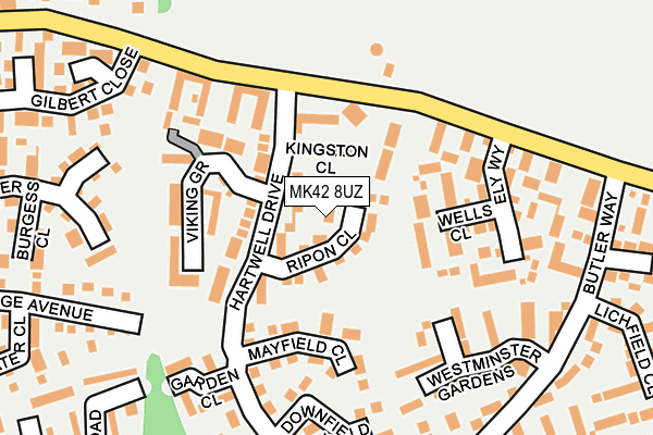 MK42 8UZ map - OS OpenMap – Local (Ordnance Survey)