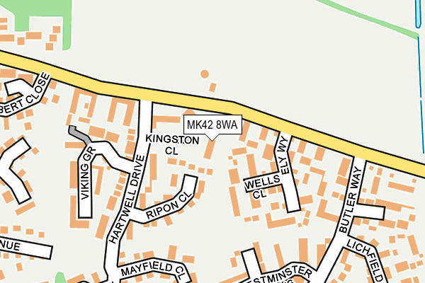 MK42 8WA map - OS OpenMap – Local (Ordnance Survey)