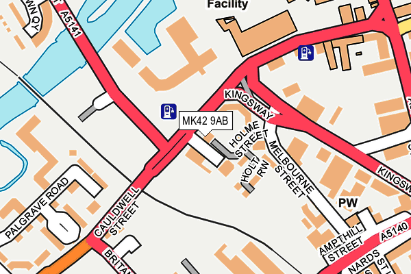 MK42 9AB map - OS OpenMap – Local (Ordnance Survey)