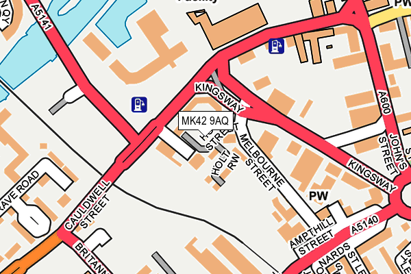 MK42 9AQ map - OS OpenMap – Local (Ordnance Survey)