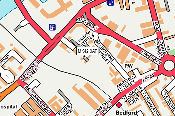 MK42 9AT map - OS OpenMap – Local (Ordnance Survey)