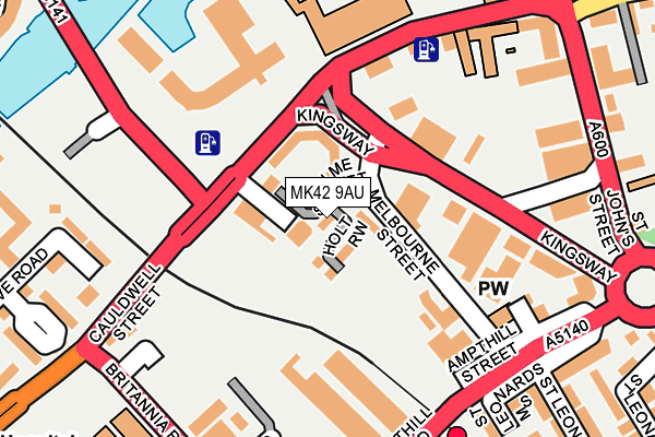 MK42 9AU map - OS OpenMap – Local (Ordnance Survey)