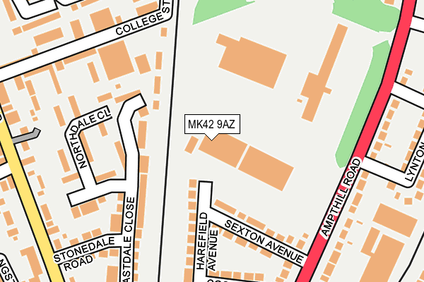 MK42 9AZ map - OS OpenMap – Local (Ordnance Survey)