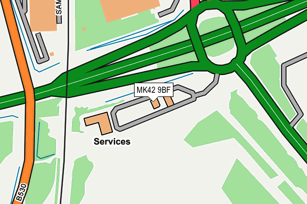 MK42 9BF map - OS OpenMap – Local (Ordnance Survey)