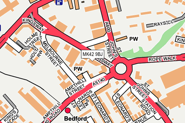 MK42 9BJ map - OS OpenMap – Local (Ordnance Survey)