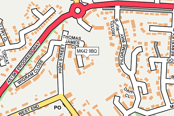 MK42 9BQ map - OS OpenMap – Local (Ordnance Survey)