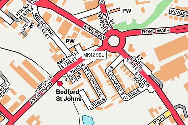 MK42 9BU map - OS OpenMap – Local (Ordnance Survey)