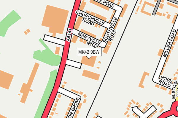 MK42 9BW map - OS OpenMap – Local (Ordnance Survey)