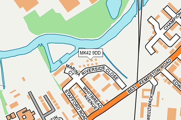 MK42 9DD map - OS OpenMap – Local (Ordnance Survey)