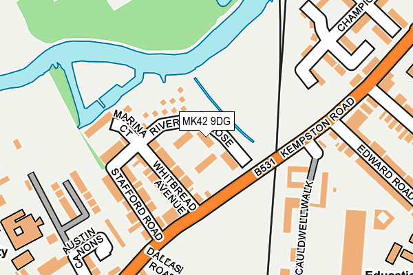 MK42 9DG map - OS OpenMap – Local (Ordnance Survey)