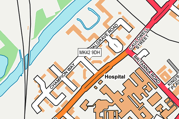 MK42 9DH map - OS OpenMap – Local (Ordnance Survey)