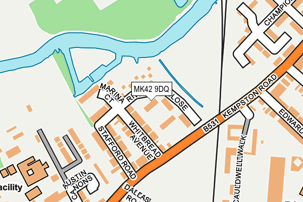 MK42 9DQ map - OS OpenMap – Local (Ordnance Survey)