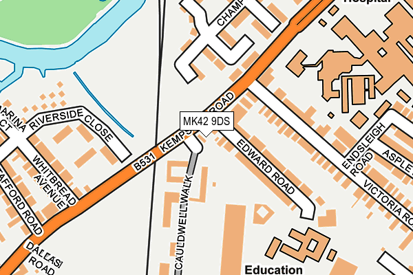MK42 9DS map - OS OpenMap – Local (Ordnance Survey)