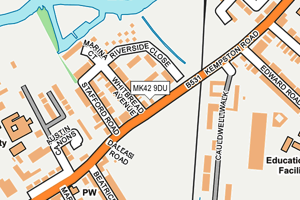 MK42 9DU map - OS OpenMap – Local (Ordnance Survey)