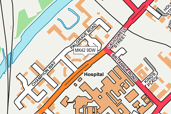 MK42 9DW map - OS OpenMap – Local (Ordnance Survey)