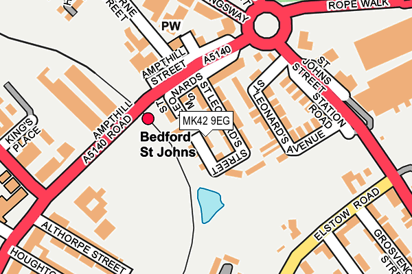 MK42 9EG map - OS OpenMap – Local (Ordnance Survey)