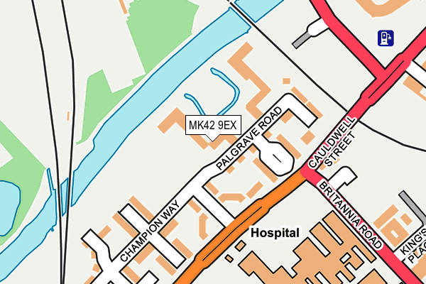 MK42 9EX map - OS OpenMap – Local (Ordnance Survey)