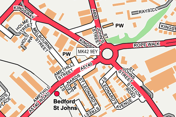 MK42 9EY map - OS OpenMap – Local (Ordnance Survey)