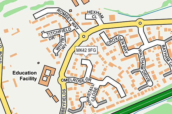 MK42 9FG map - OS OpenMap – Local (Ordnance Survey)