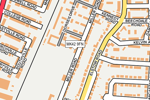 MK42 9FN map - OS OpenMap – Local (Ordnance Survey)