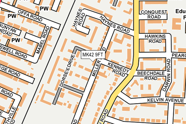 MK42 9FT map - OS OpenMap – Local (Ordnance Survey)