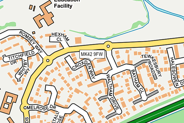 MK42 9FW map - OS OpenMap – Local (Ordnance Survey)