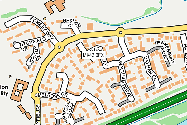 MK42 9FX map - OS OpenMap – Local (Ordnance Survey)