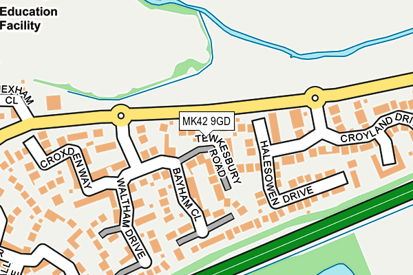 MK42 9GD map - OS OpenMap – Local (Ordnance Survey)