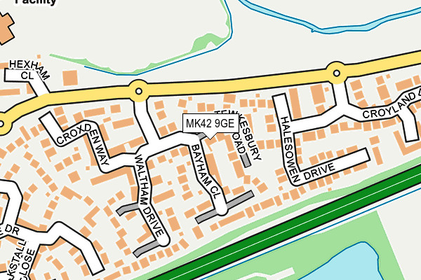 MK42 9GE map - OS OpenMap – Local (Ordnance Survey)
