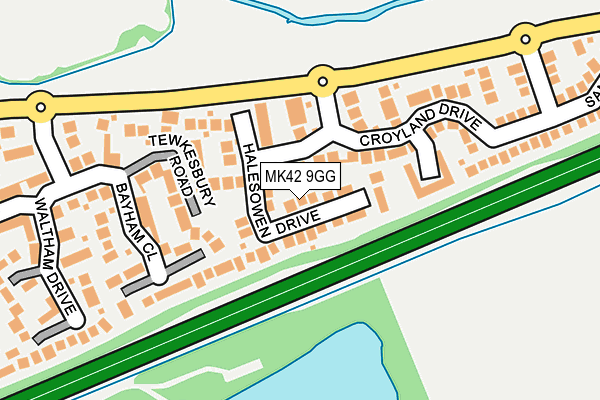 MK42 9GG map - OS OpenMap – Local (Ordnance Survey)