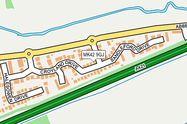 MK42 9GJ map - OS OpenMap – Local (Ordnance Survey)