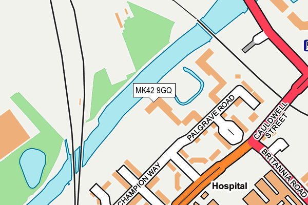 MK42 9GQ map - OS OpenMap – Local (Ordnance Survey)