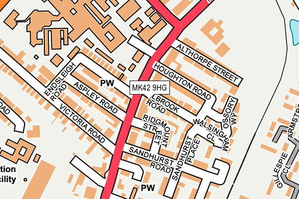 MK42 9HG map - OS OpenMap – Local (Ordnance Survey)