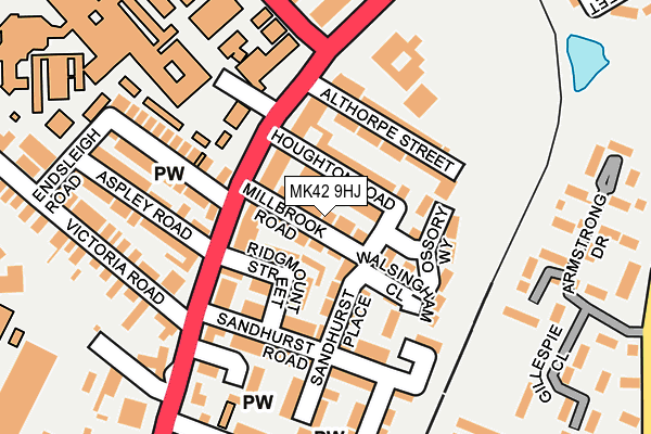 MK42 9HJ map - OS OpenMap – Local (Ordnance Survey)