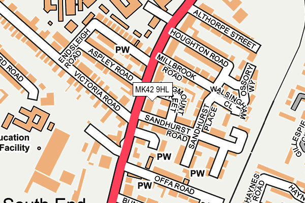 MK42 9HL map - OS OpenMap – Local (Ordnance Survey)