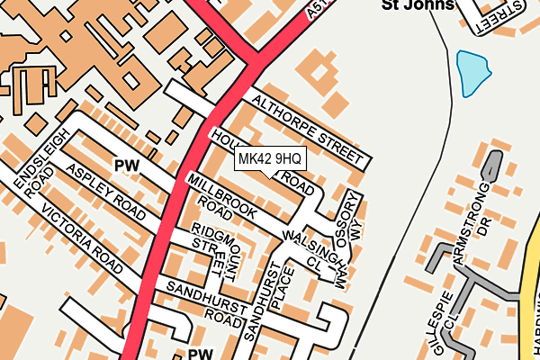 MK42 9HQ map - OS OpenMap – Local (Ordnance Survey)