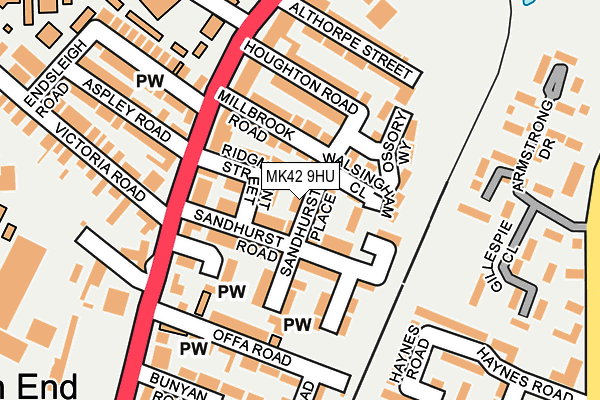 MK42 9HU map - OS OpenMap – Local (Ordnance Survey)