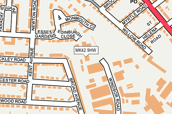 MK42 9HW map - OS OpenMap – Local (Ordnance Survey)