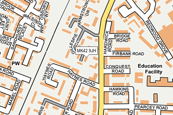 MK42 9JH map - OS OpenMap – Local (Ordnance Survey)